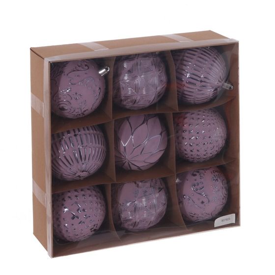 Набор из 9шт Украшение новогоднее &quot;Шар&quot;, D 8 см, L24 W8 H24 см