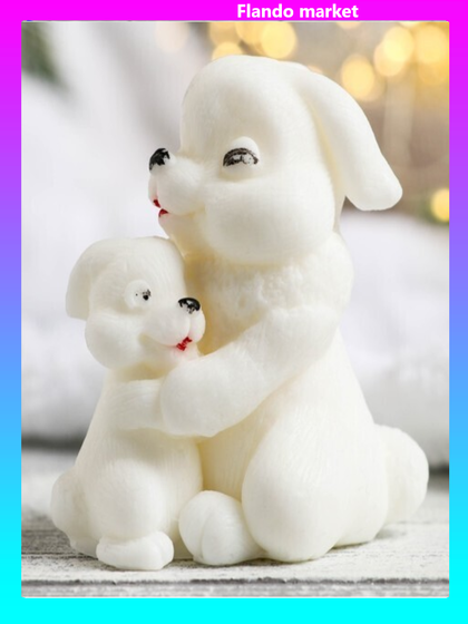 !Мыло фигурное &quot;Мама зайка&quot; 2 штуки белая, 65гр, 6,5х5х7 см