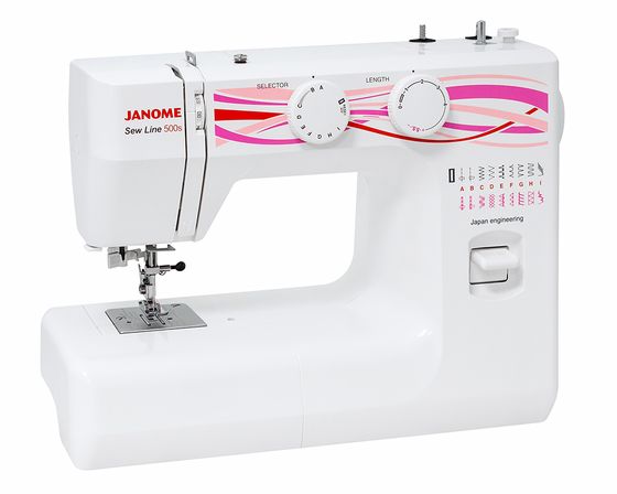 Швейная машина Janome Sew Line 500s белый/розовый