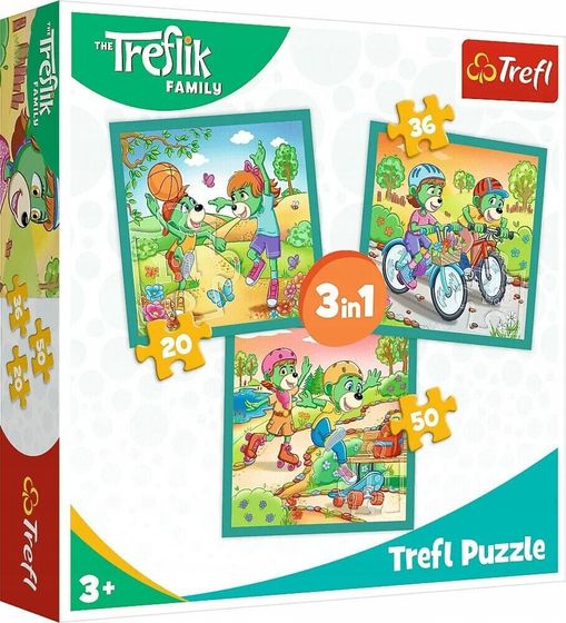 Trefl PUZZLE 3w1 Poznaj Trefliki 34872