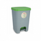 Контейнер для мусора ESSENTIALS серый/зеленый 20л с педалью