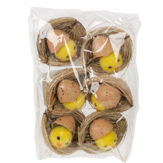 Набор из 6 изделий декоративных &quot;Гнездо пасхальное&quot;, L16 W10 H3 см
