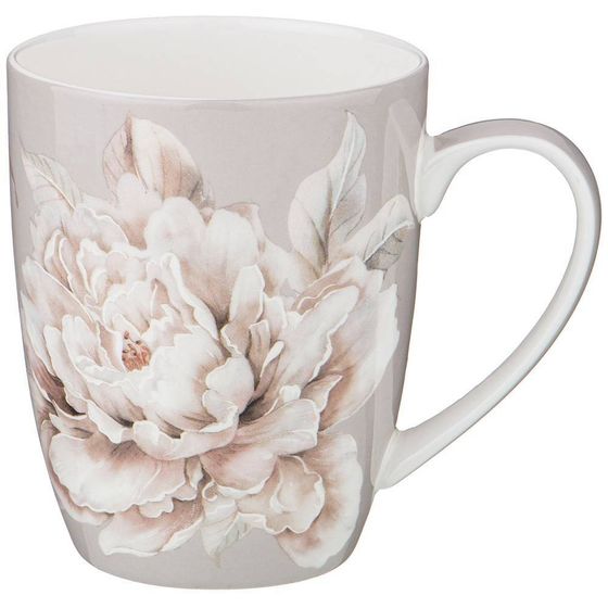 КРУЖКА LEFARD &quot;WHITE FLOWER&quot; 400 МЛ СЕРАЯ