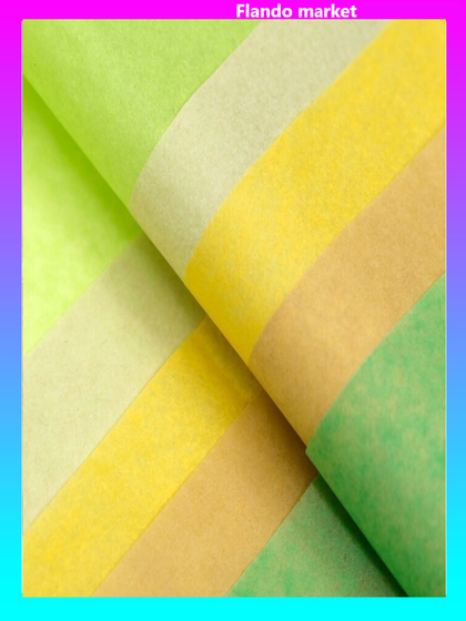 !Бумага тишью 4 листа палитра №3, &quot;МИКС&quot;,50 х 66 см( 2 желтых листа+2 зеленых листа)