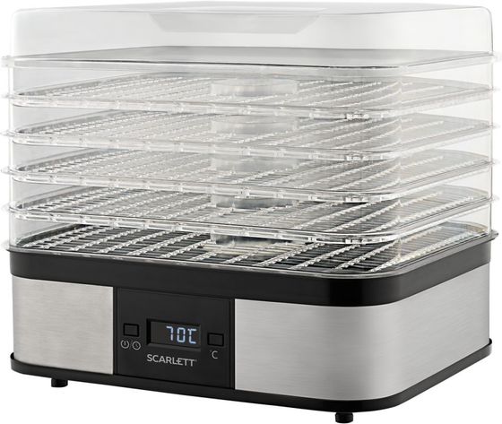 Сушилка для овощей и фруктов Scarlett SC-FD421T19 245Вт 5под. серебристый