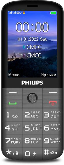 Мобильный телефон Philips E227 Xenium 32Mb темно-серый моноблок 2Sim 2.8&quot; 240x320 0.3Mpix GSM900/1800 FM microSD