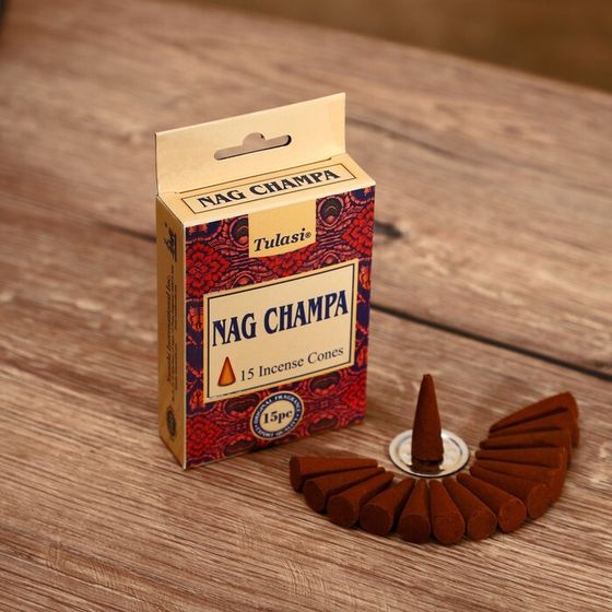 Благовония NAG CHAMPA &quot;Tulasi&quot; 15 аромаконусов Оригинал