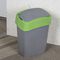 Контейнер для мусора FLIP BIN серебристый/зеленый 9л