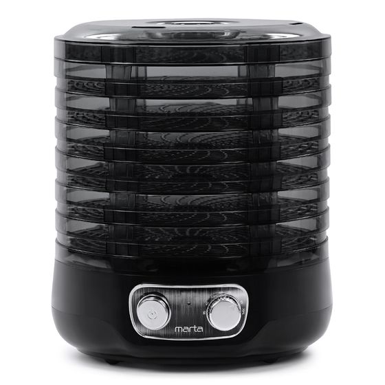 Сушилка для овощей и фруктов Marta MFD-2072PS 300Вт 9 подд. черный жемчуг