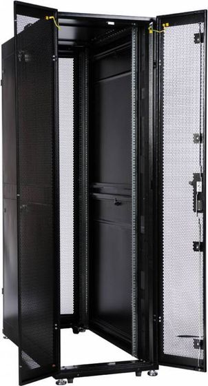 ЦМО Шкаф серверный (ШТК-СП-42.6.10-44АА-9005) напольный 42U 600x990мм пер.дв.перфор. задн.дв.перфор. 2 бок.пан. направл.под закл.гайки 1350кг черный