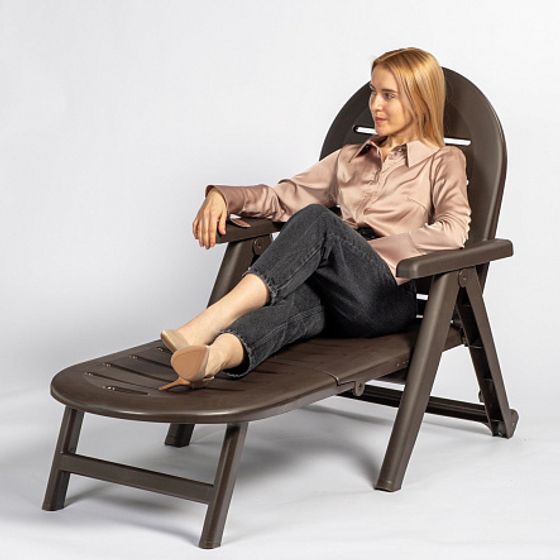 Шезлонг CAIMAN коричневый складной