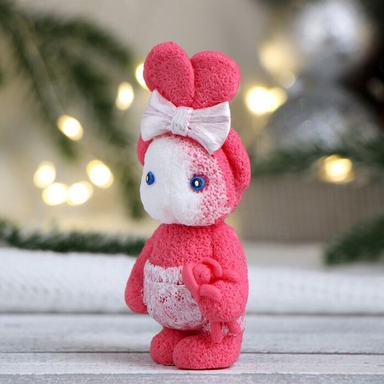 !09 Фигурное мыло (набор 3 штуки) &quot;Зайка с зайцем&quot; цвет розовый с белым, 79 гр.