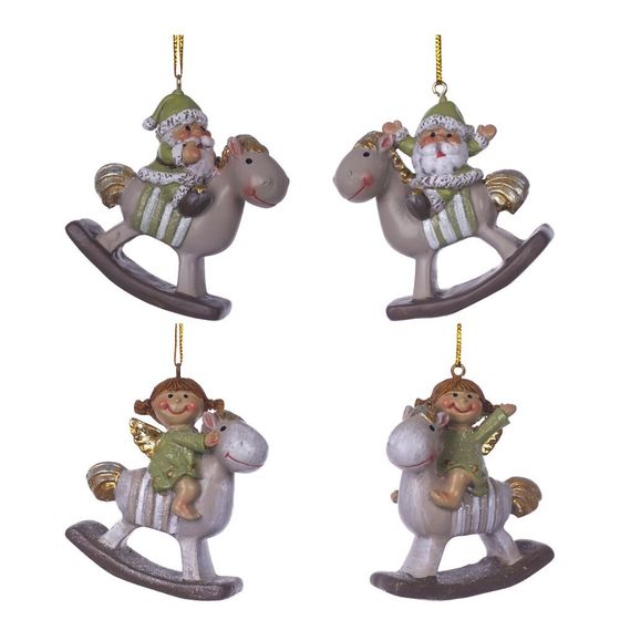 Фигурка декоративная подвесная &quot;Ангел/Дед Мороз&quot;, L5,5 W2 H6 см, 4в.