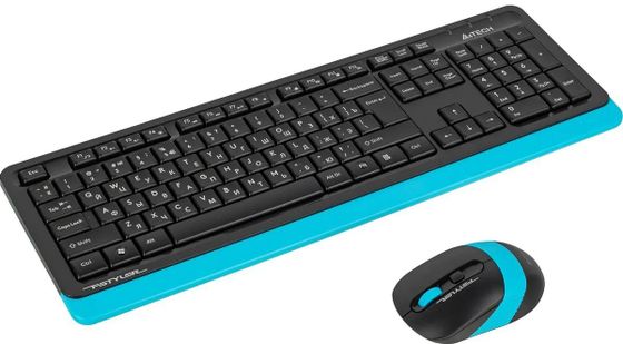 Клавиатура+мышь A4Tech Fstyler FG1010 беспроводной черный/синий