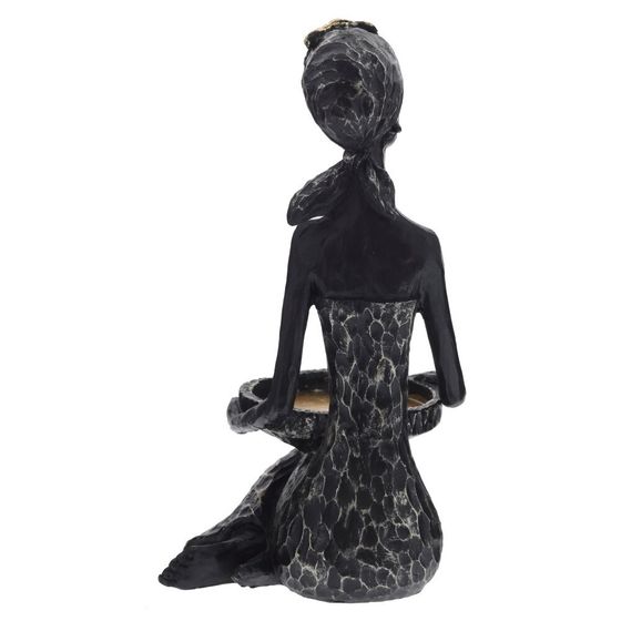 Фигурка декоративная "Африканка" с подставкой д/мелочей, L13 W13,5 H34 см