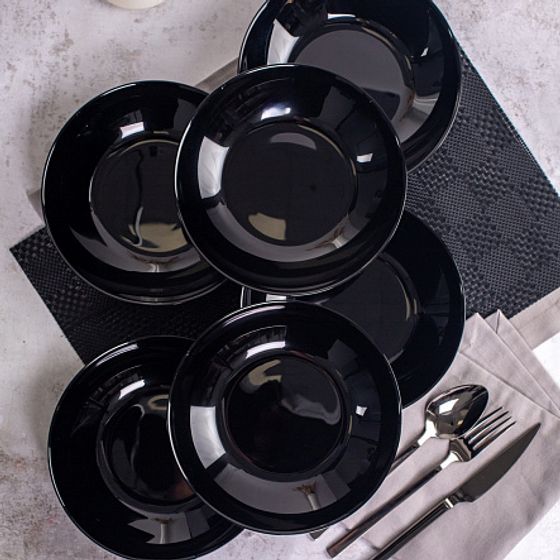 Столовый набор 19 предметов ДИВАЛИ черно-белый