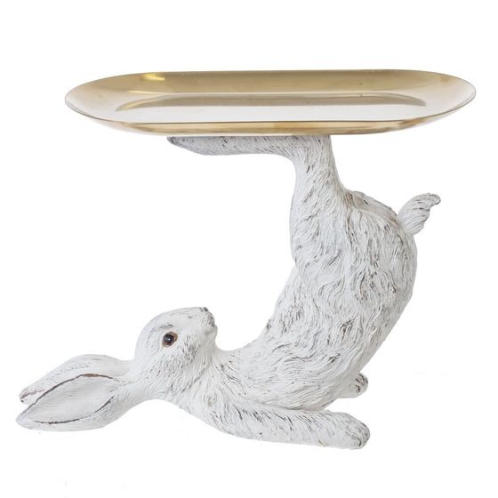 Фигурка декоративная &quot;Заяц&quot; с подставкой, L20 W8,5 H15 см