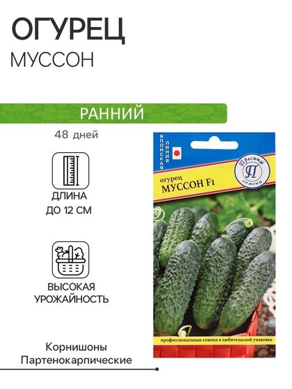 Семена Огурец &quot;Муссон&quot; F1, 5 шт