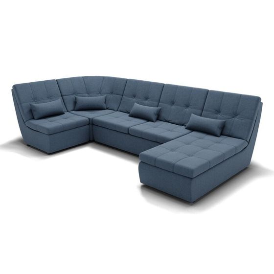 П-образный диван «Калифорния 4», механизм пума, универсальный, велюр, галакси лайт 022