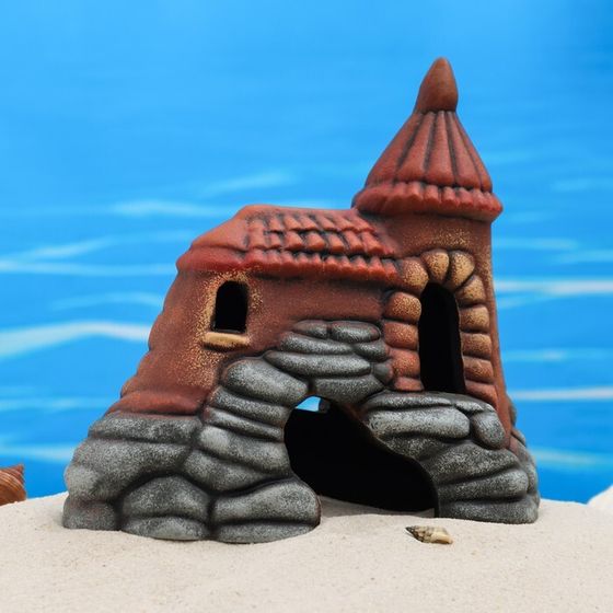 Декор для аквариума &quot;Замок с черепицей &quot;, керамический, 15 x 10,5 x 16 см