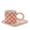 Кружка с блюдцем, 260 мл, L14 W14 H8,5 см, цвет микс