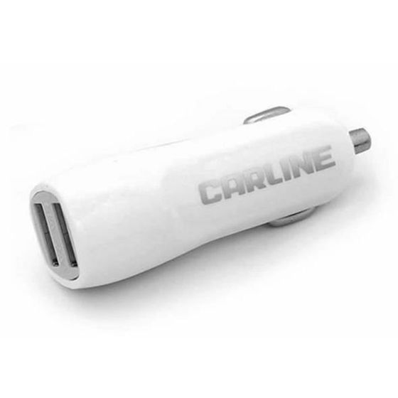 Адаптер автомобильный Carline 2хUSB,1A и 2.1А, в прикуриватель 12,24В, цвет Белый