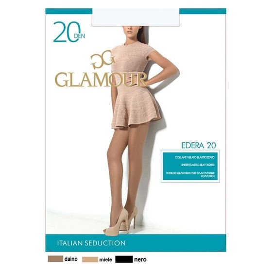 Колготки женские капроновые, GLAMOUR Edera 20 ден, цвет чёрный (nero), размер 5