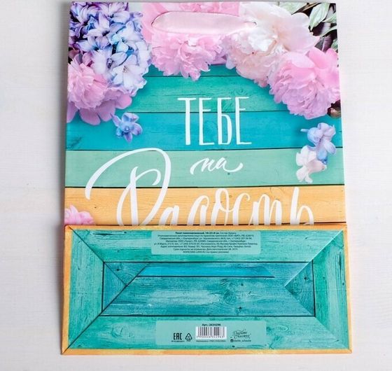 !НАБОР 2 ШТУКИ - Пакет ламинированный вертикальный «Тебе на радость», ML 23 × 27 × 8 см