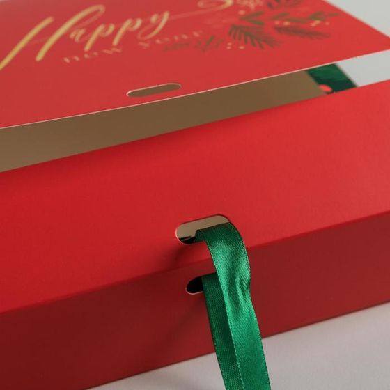 !Складная коробка 2 штуки подарочная «С новым годом», 20 x 18 x 5 см.