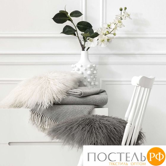 Togas НОРДИК Меховая декоративная подушка сер. 40х40., 2пр.