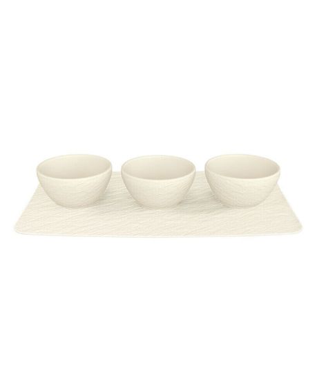 Manufacture Rock Dip Bowl &amp; Tray 4 Piece Set