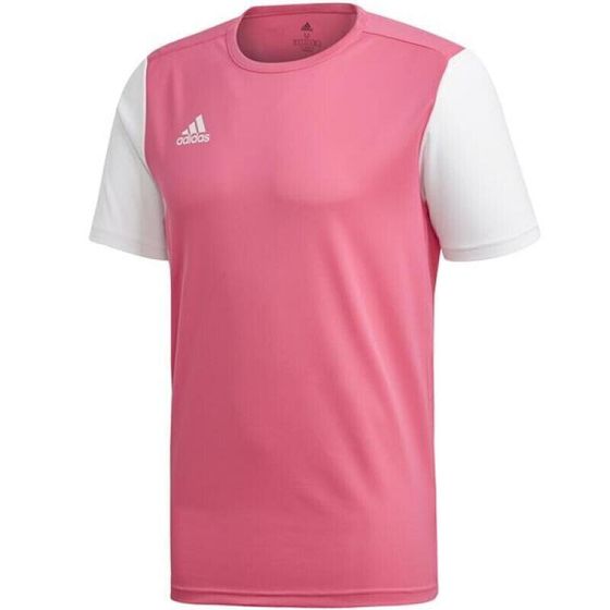 Мужская футболка спортивная розовая белая для бега Adidas Estro 19 JSY M DP3237 football jersey