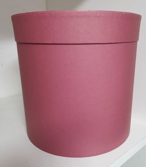 !09 Коробка шляпная с крышкой 20x20 см. цвет бордовый