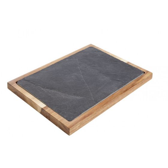 Acacia-slate board 35x25x2.5cm