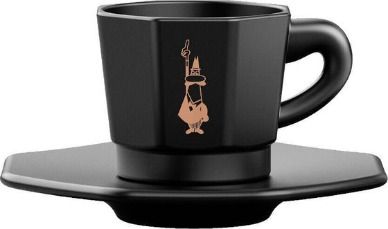 Bialetti Bialetti - Набор из 4 чашек с блюдцем - Черный с медным логотипом