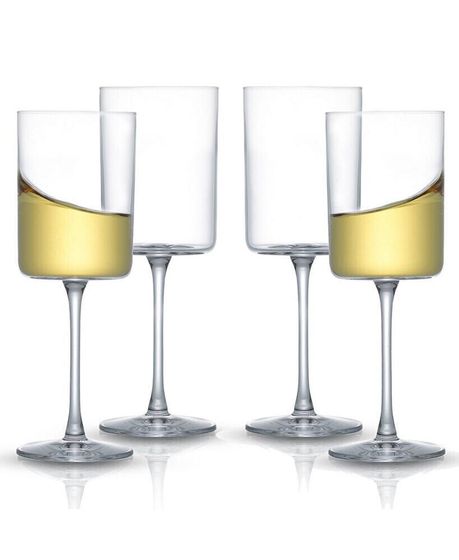 Claire White Wine Glasses, Set of 4