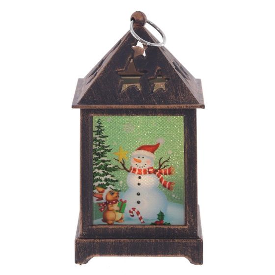 Изделие декоративное &quot;Фонарь&quot; (подсвет, LR44 х3шт) L6,5 W6,5 H12 см, 2в.