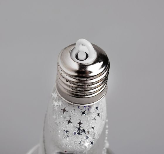 !09 Набор ёлочных шаров «Ёлочки белые» 3 шт., батарейки, 5 LED, свечение белое