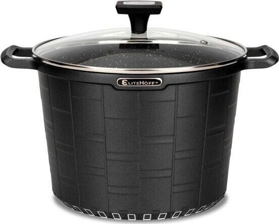 Elitehoff GARNEK GRANITOWY Z POKRYWĄ 24cm 6,5L E-7032