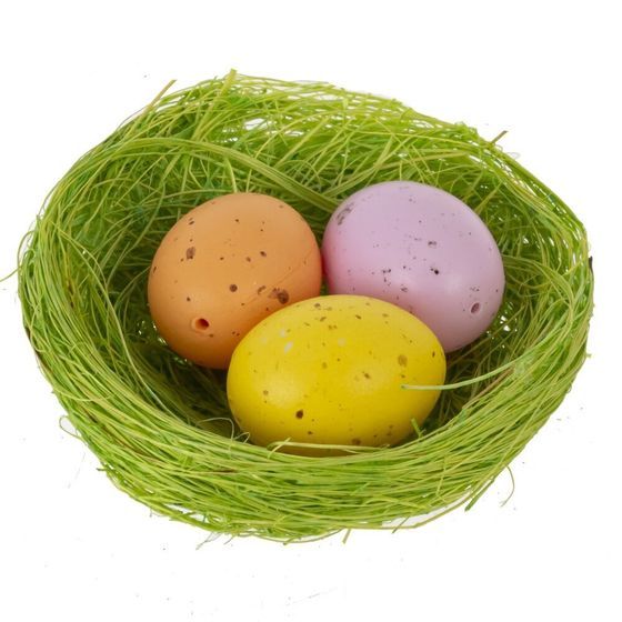 Набор из 9-ти изделий декоративных &quot;Гнездо пасхальное&quot;, L18 W14 H5,5 см