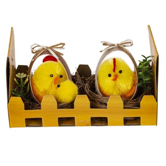 Набор из 2-х изделий декоративных &quot;Гнездо пасхальное&quot;, L11 W6 H6 см
