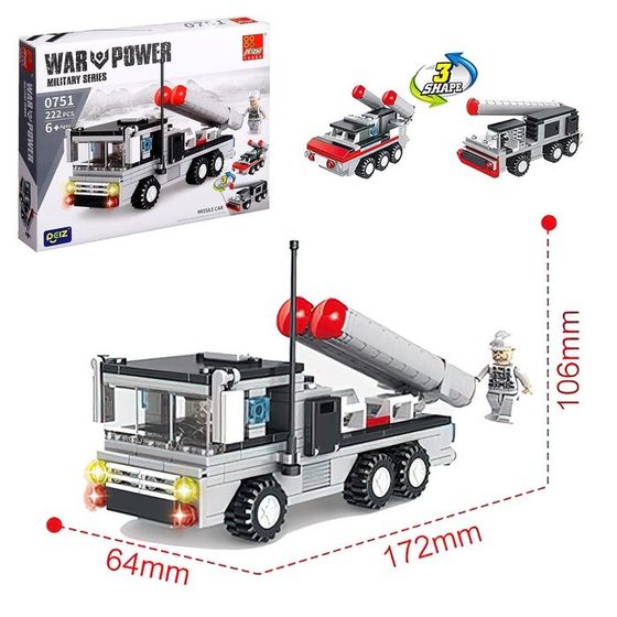 Конструктор Военные «Ракетница», 3 в 1, 222 детали
