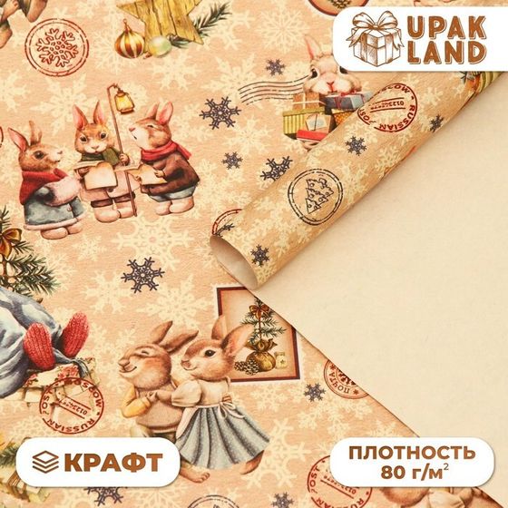 Бумага крафт упаковочная &quot;Уютное настроение&quot;, 50 x 70 см