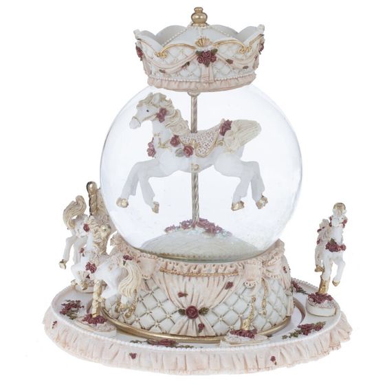 Фигурка декоративная в стекл шаре &quot;Карусель&quot; (ключ,муз, движ), D 10 см, L15 W15 H17 см