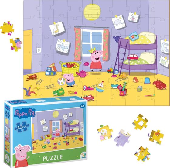 Dodo PUZZLE &quot;ŚWINKA PEPPA&quot; ZABAWA 60 ELEMENTÓW KOLOROWA UKŁADANKA DLA DZIECI