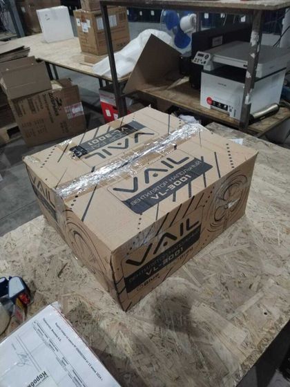 УЦЕНКА-Вентилятор напольный Vail VL-3001 50Вт скор.:3 белый/синий (4шт/уп, цена за 1 шт)-(после сервиса - дефект не обнаружен)