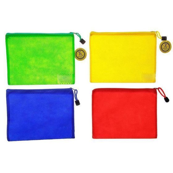 !09 Папка-конверт (набор 2 штуки) на молнии А5, однотонная, цвет МИКС