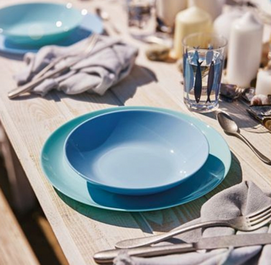 Столовый набор 18 предметов ДИВАЛИ ЛАЙТ ТЮРКУАЗ