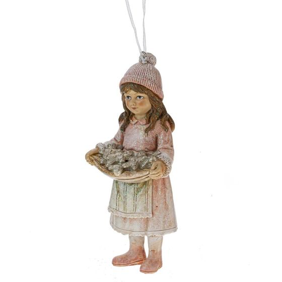 Фигурка декоративная подвесная &quot;Девочка&quot;, L5,5 W4 H12 см, 3в.