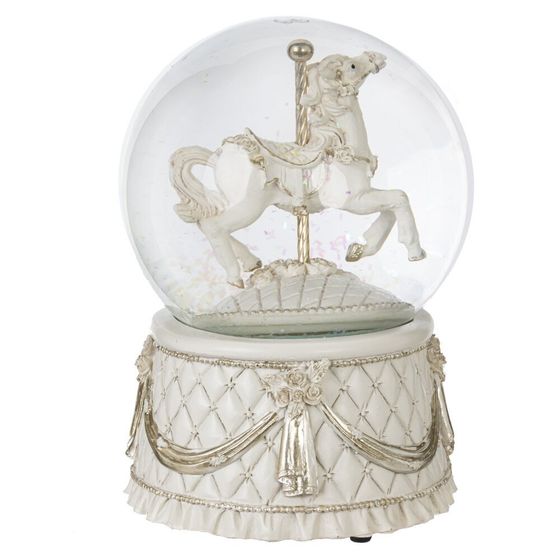 Фигурка декоративная в стекл шаре &quot;Карусель&quot; (ключ, движ, муз), D 10 см, L10 W10 H14 см